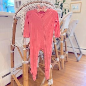 Kyte Baby zipper footie sleeper, size 6-12 months, rose pink bamboo gently used